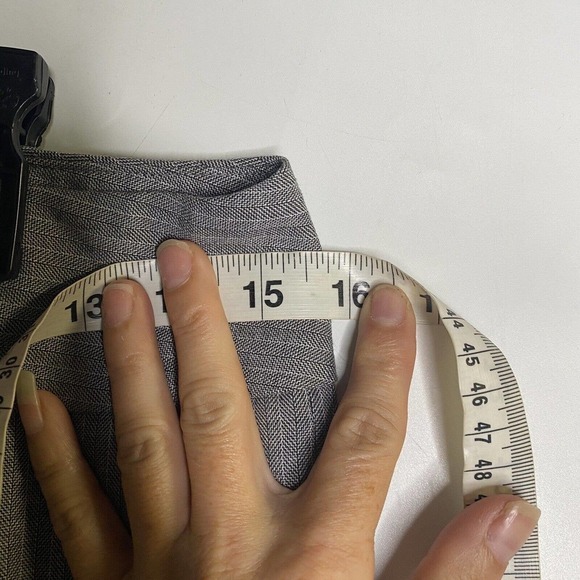 Ann Taylor Factory Pants Womens SZ 0 Curvy Gray Stripe Trouser Classic Runs Big - Picture 8 of 10